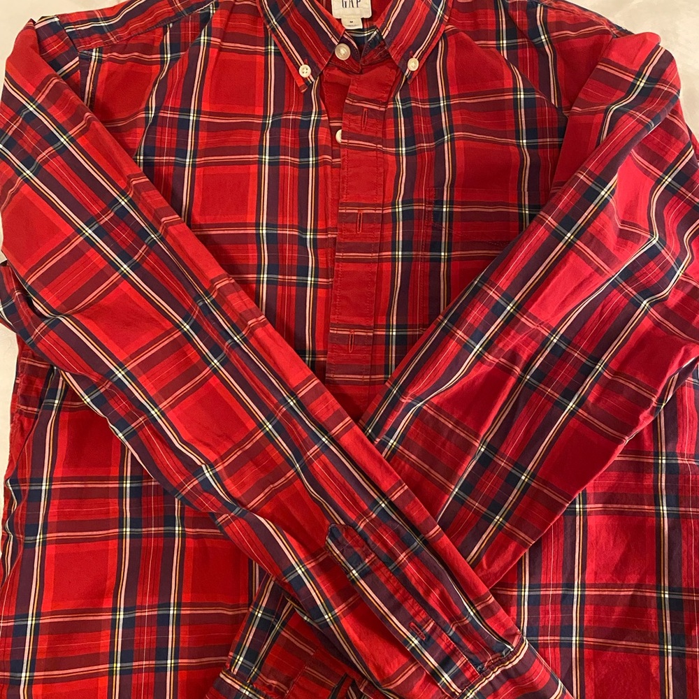 GAP Red and Blue Plaid Men's Shirt